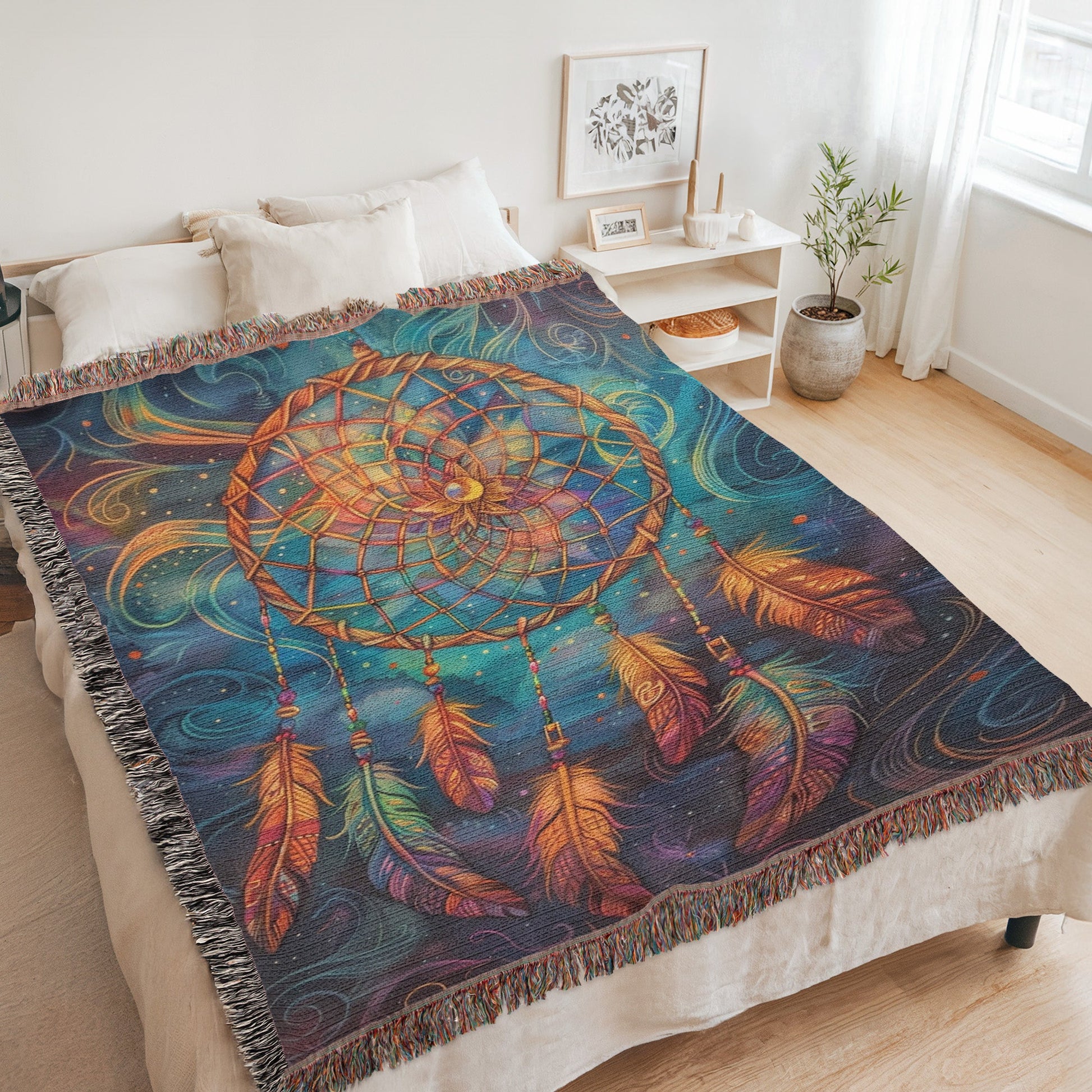 Mystic Dreamcatcher Woven Blanket