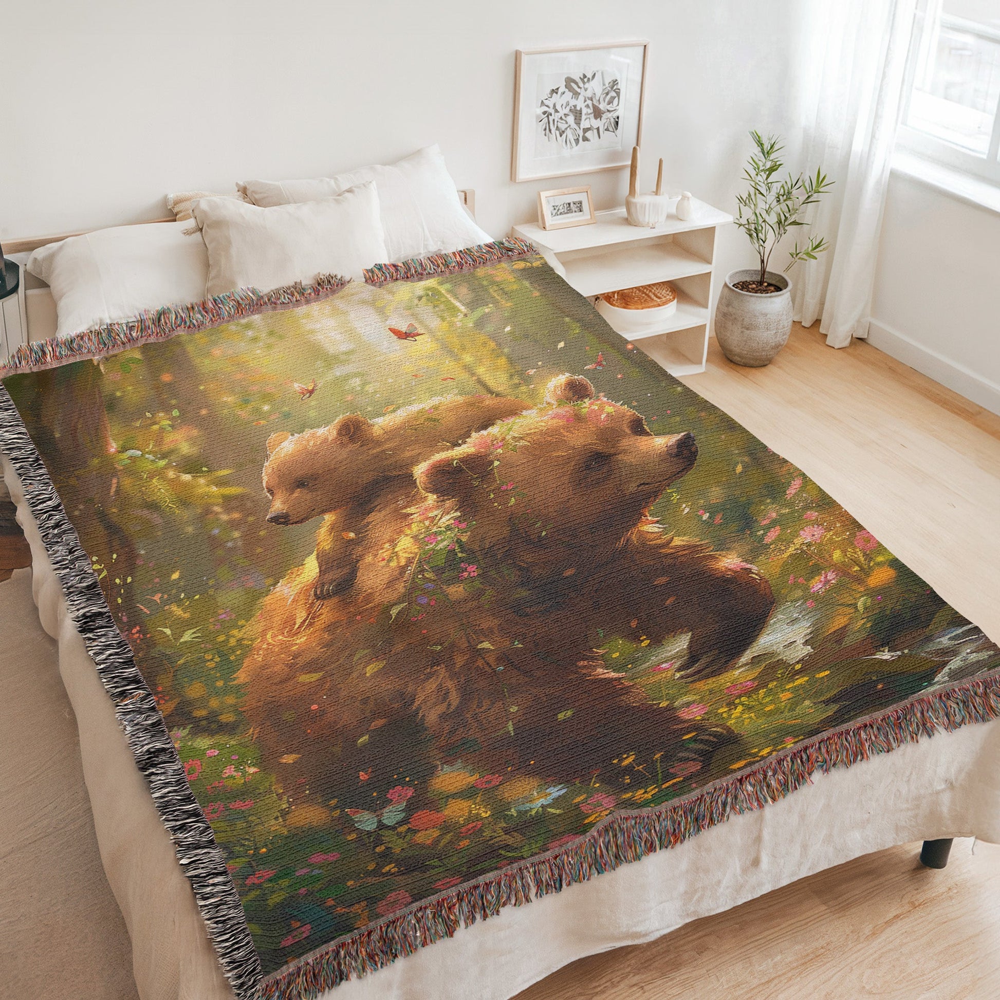 Mother Bear’s Journey Woven Blanket