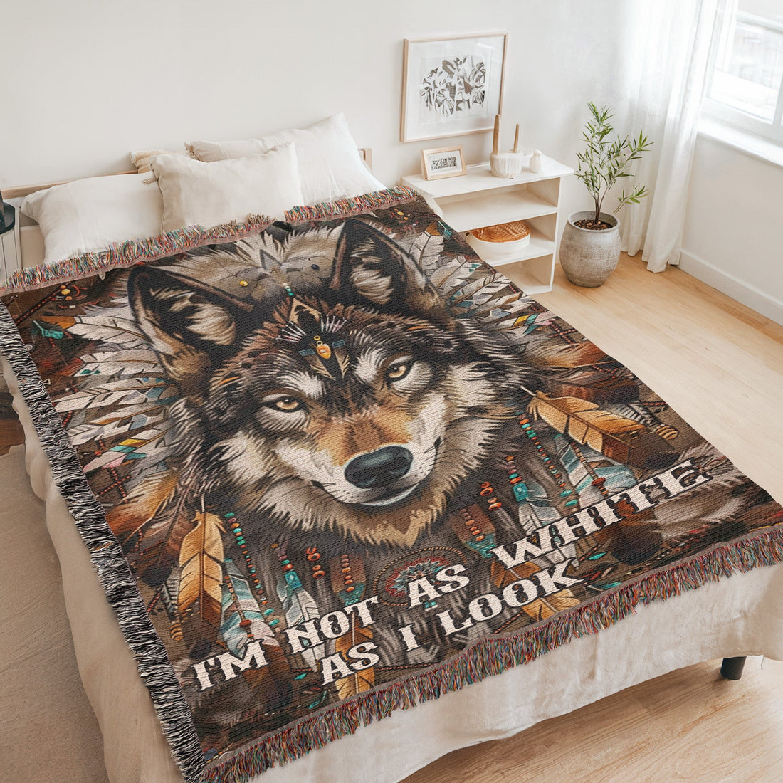 Spirit Wolf Woven Blanket