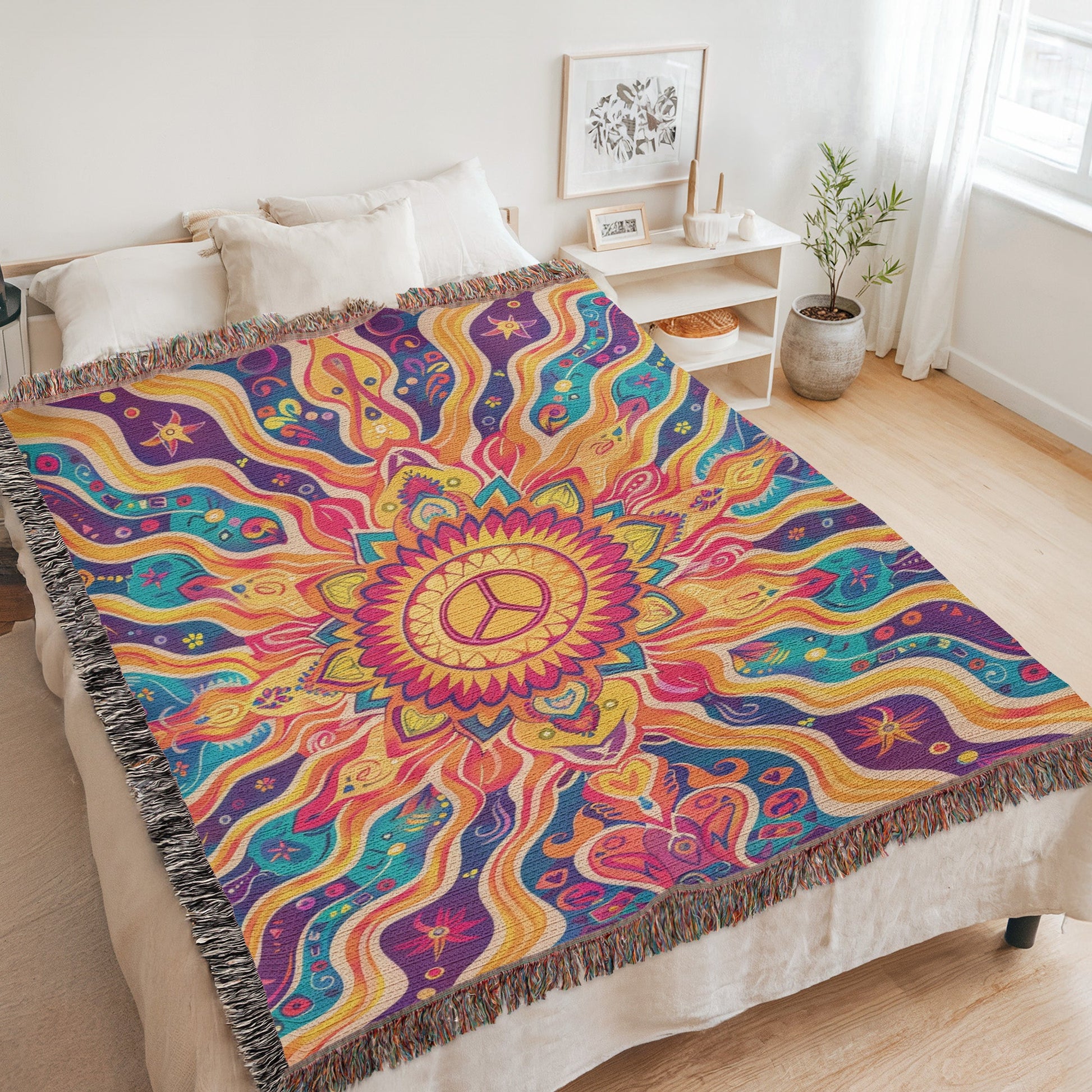 Peaceful Sun Woven Blanket