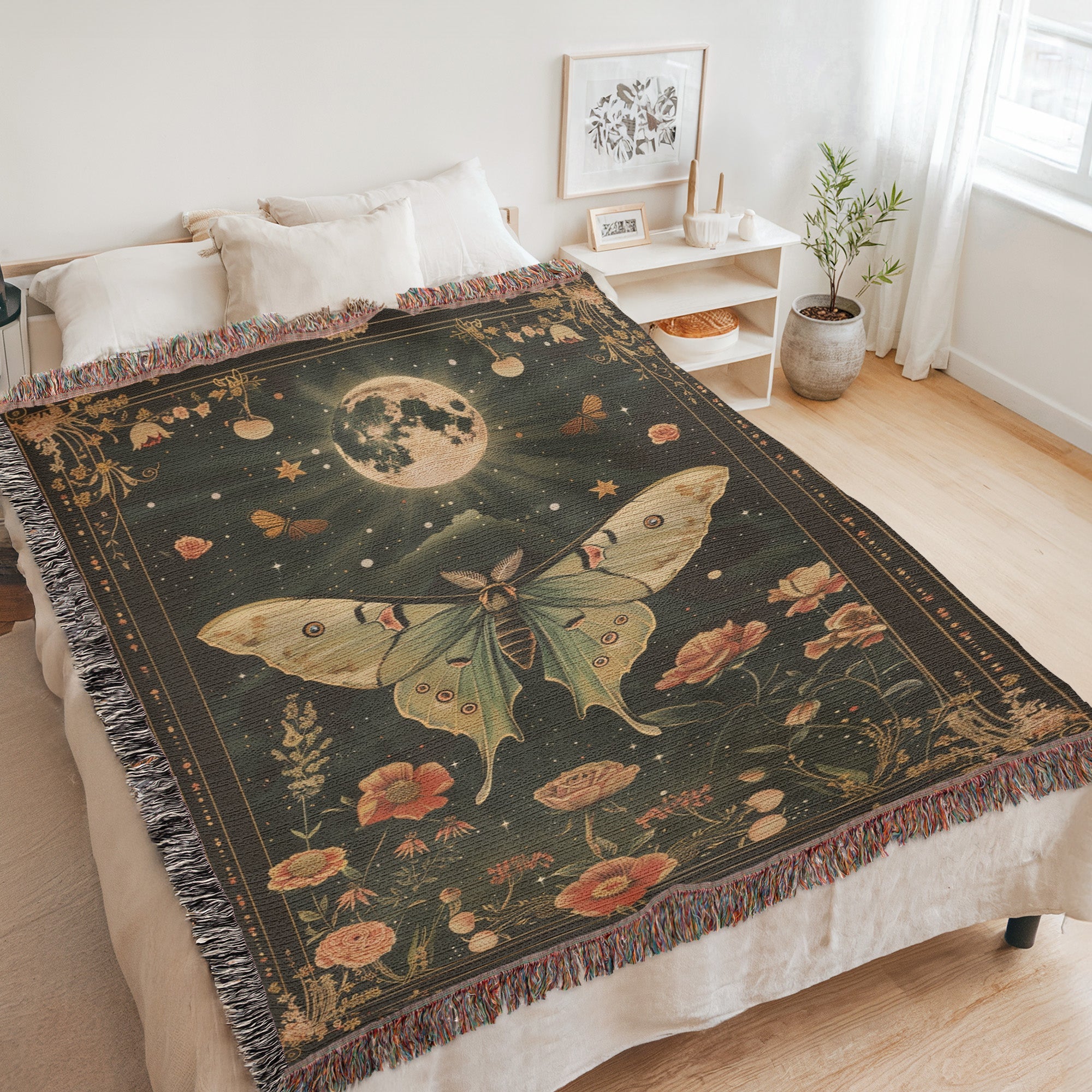 Starry Butterfly Woven Blanket