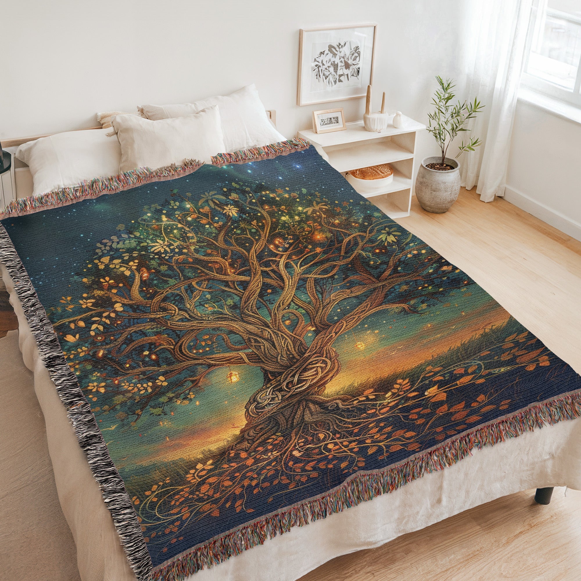 Tree of Life Woven Blanket