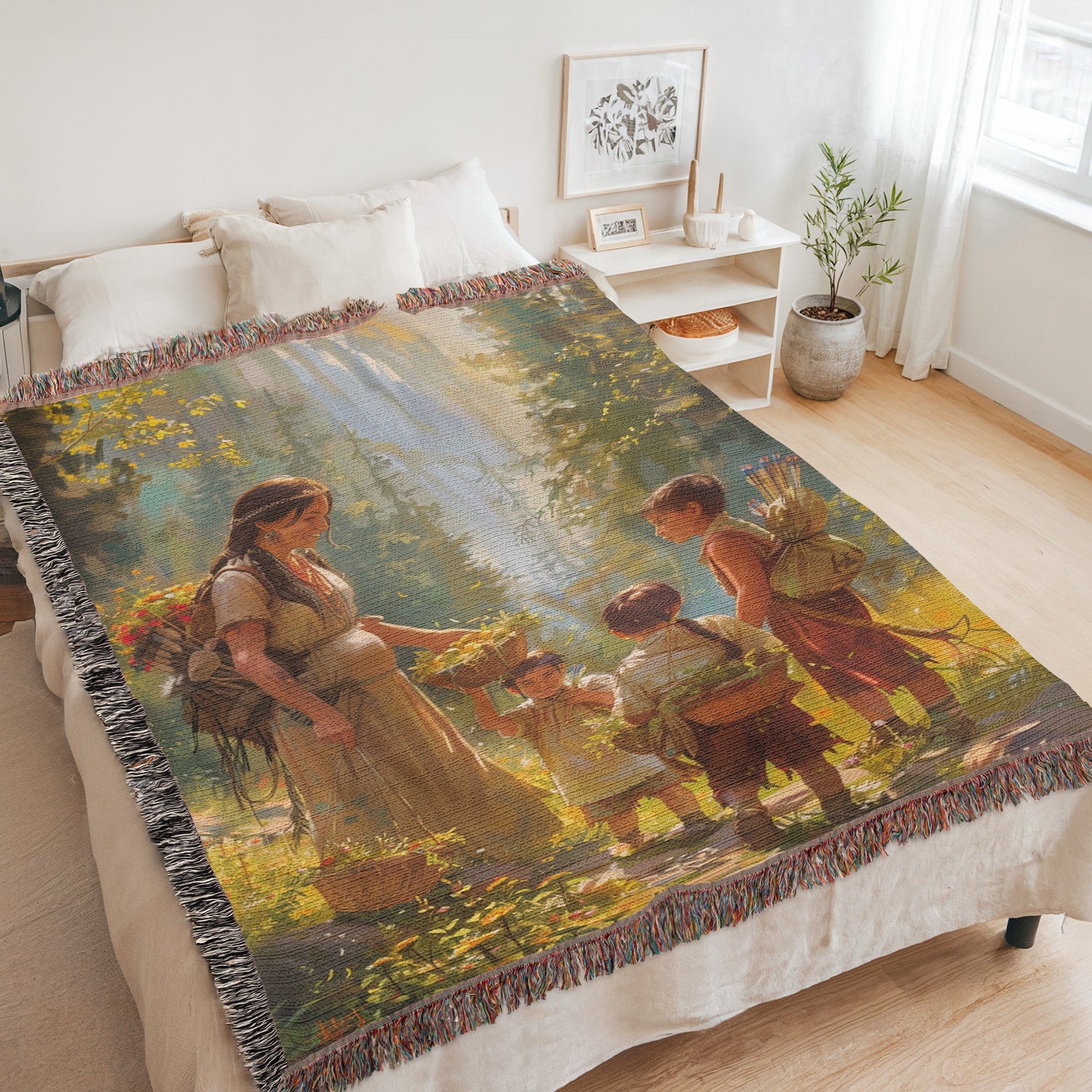 Mom’s Harvest Lesson Woven Blanket