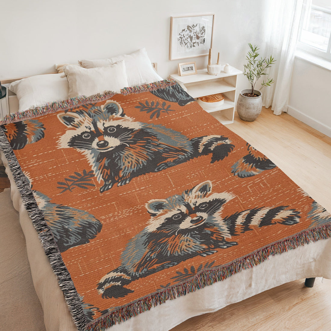 Raccoon Grove Woven Blanket