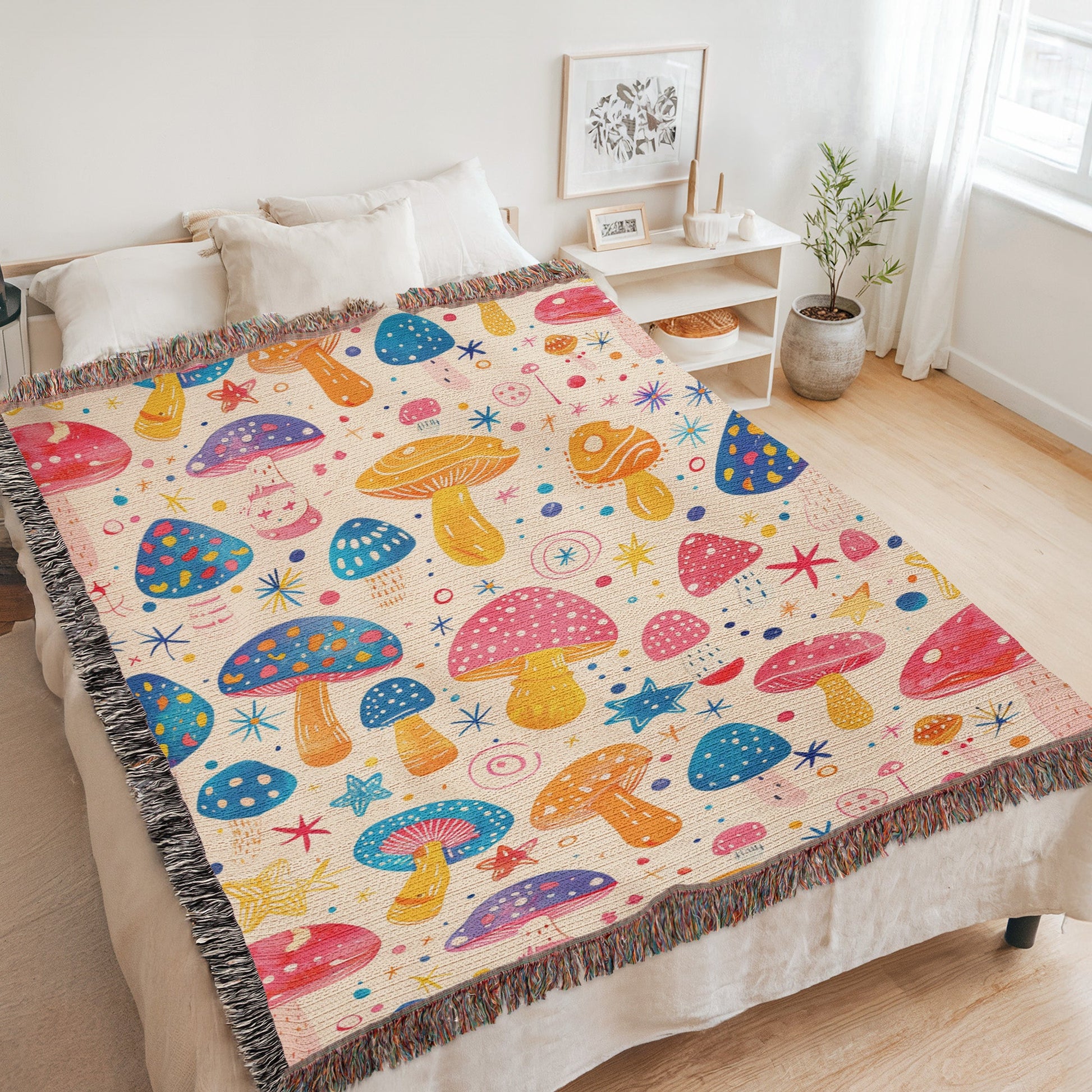 Magic Mushroom Woven Blanket