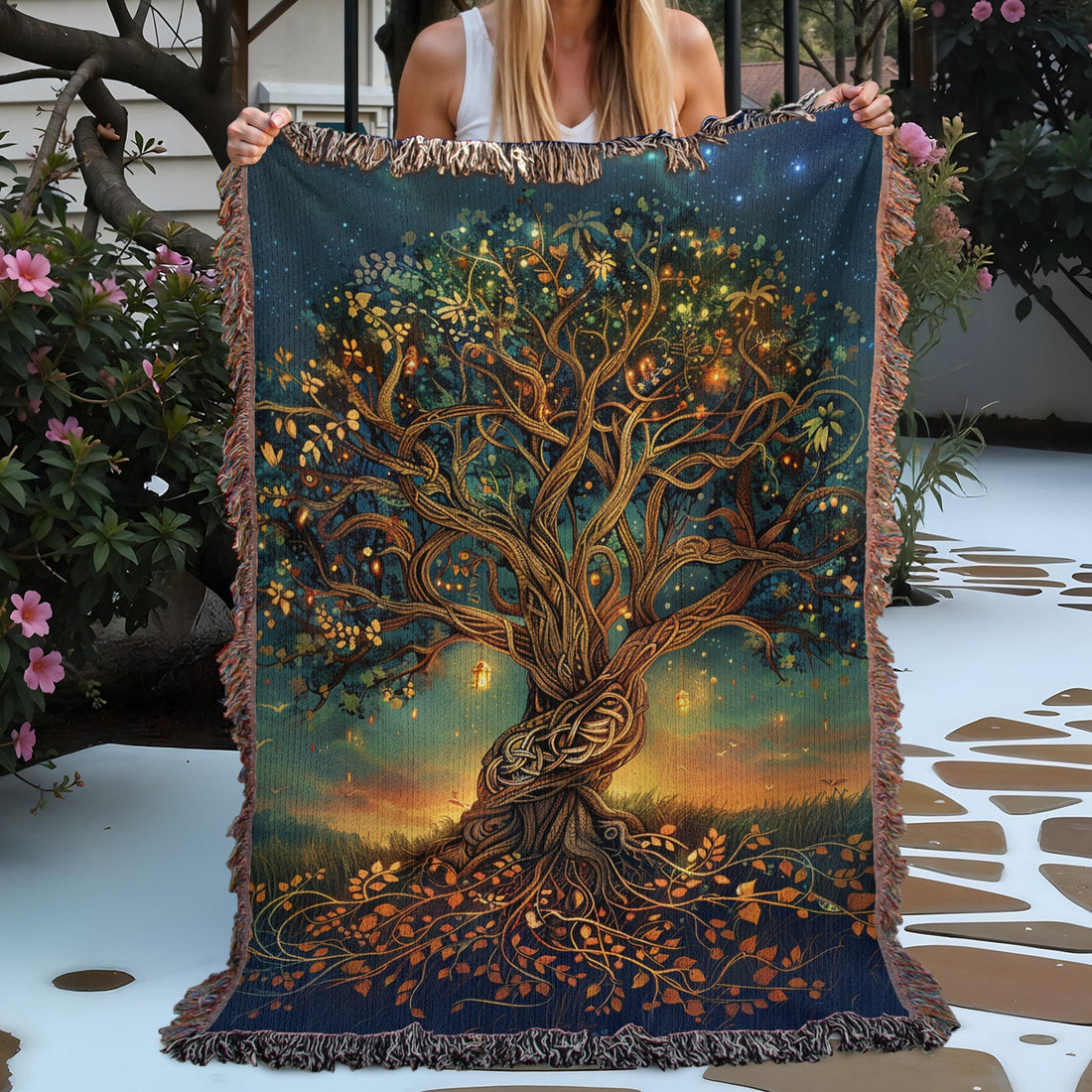 Tree of Life Woven Blanket