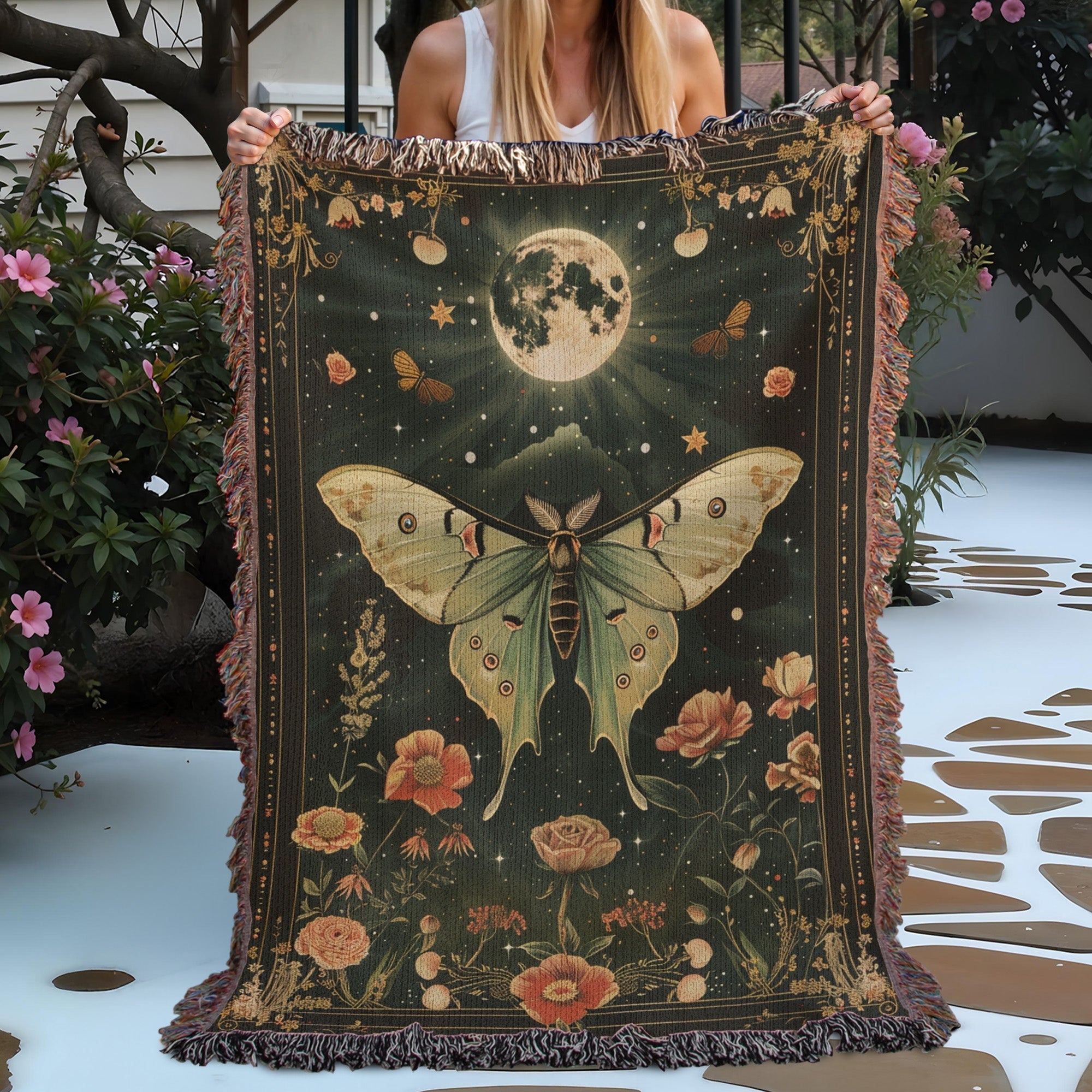 Starry Butterfly Woven Blanket