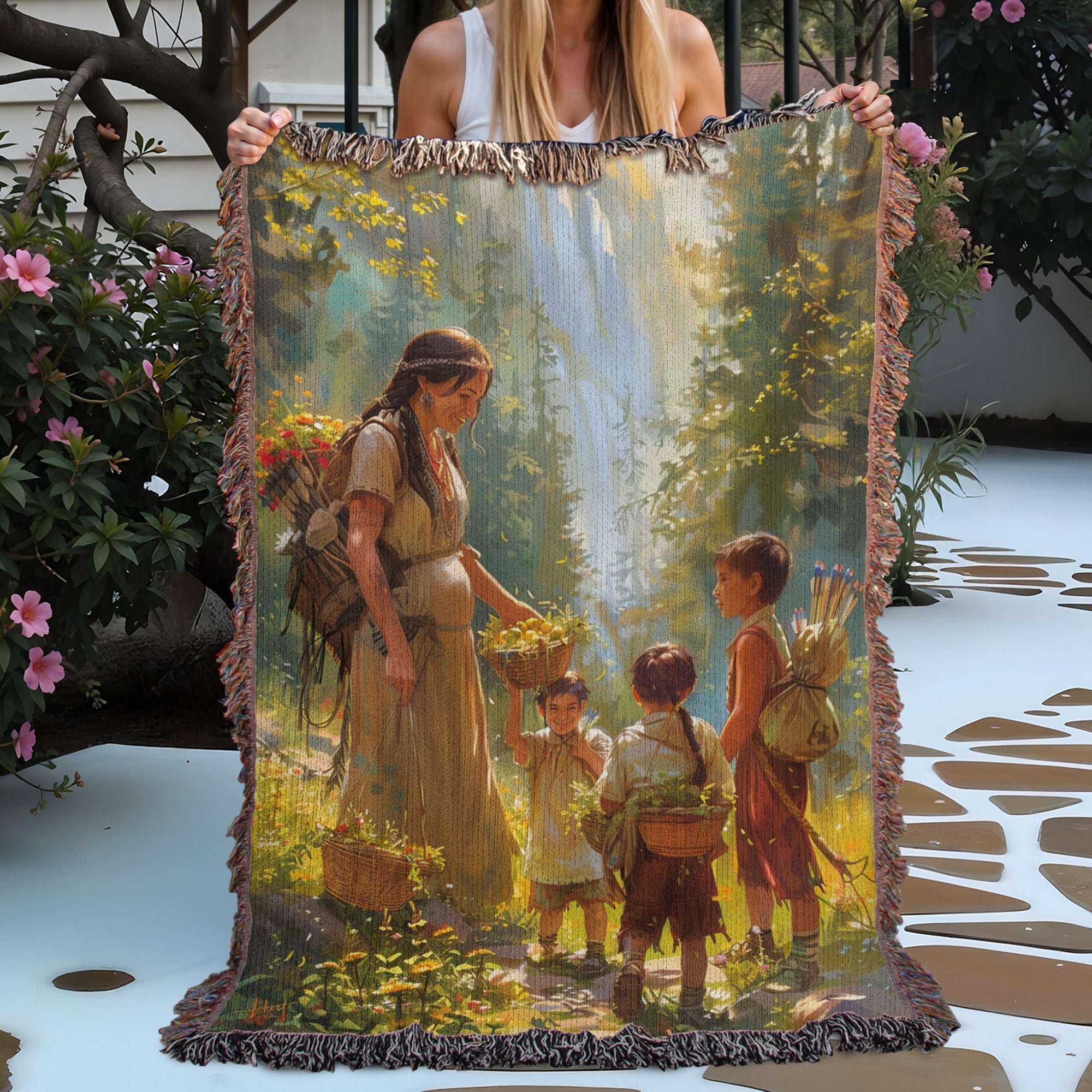 Mom’s Harvest Lesson Woven Blanket