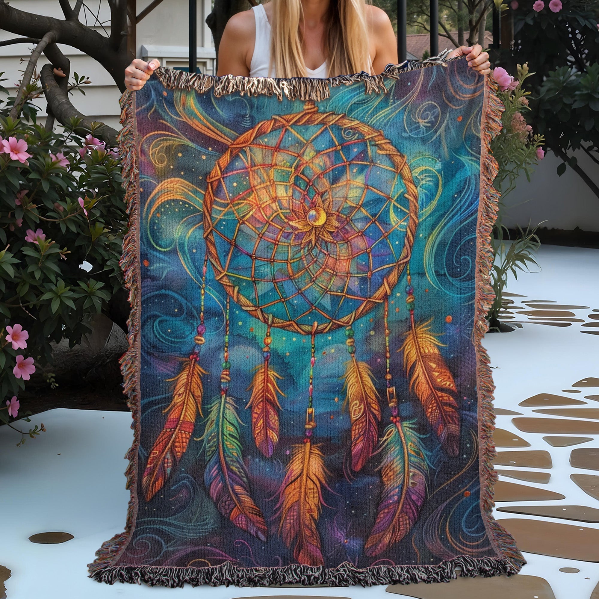 Mystic Dreamcatcher Woven Blanket
