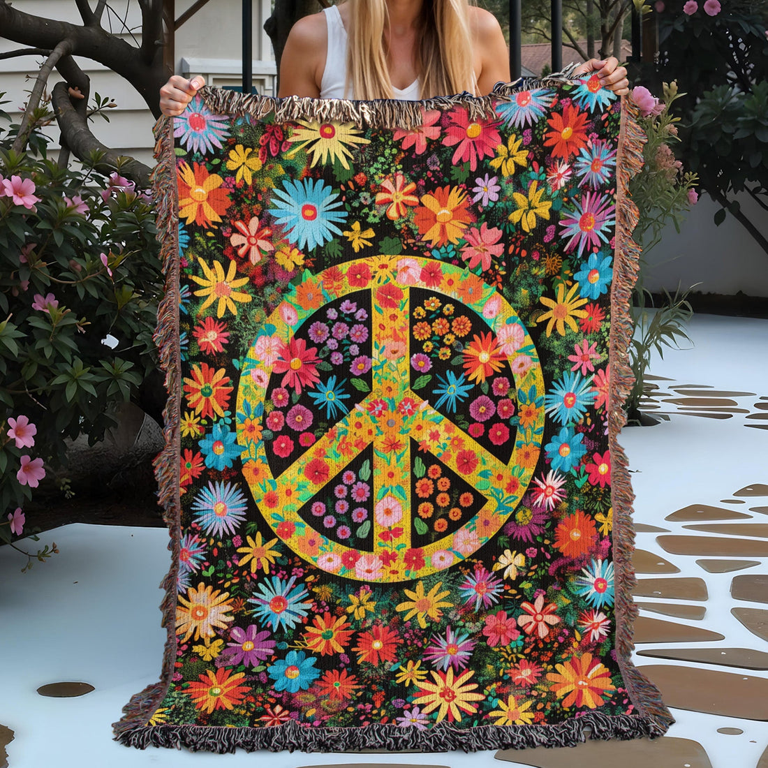 Vintage Bloom Woven Blanket