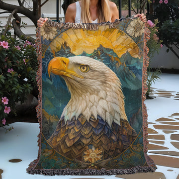 Art Nouveau Eagle Woven Blanket