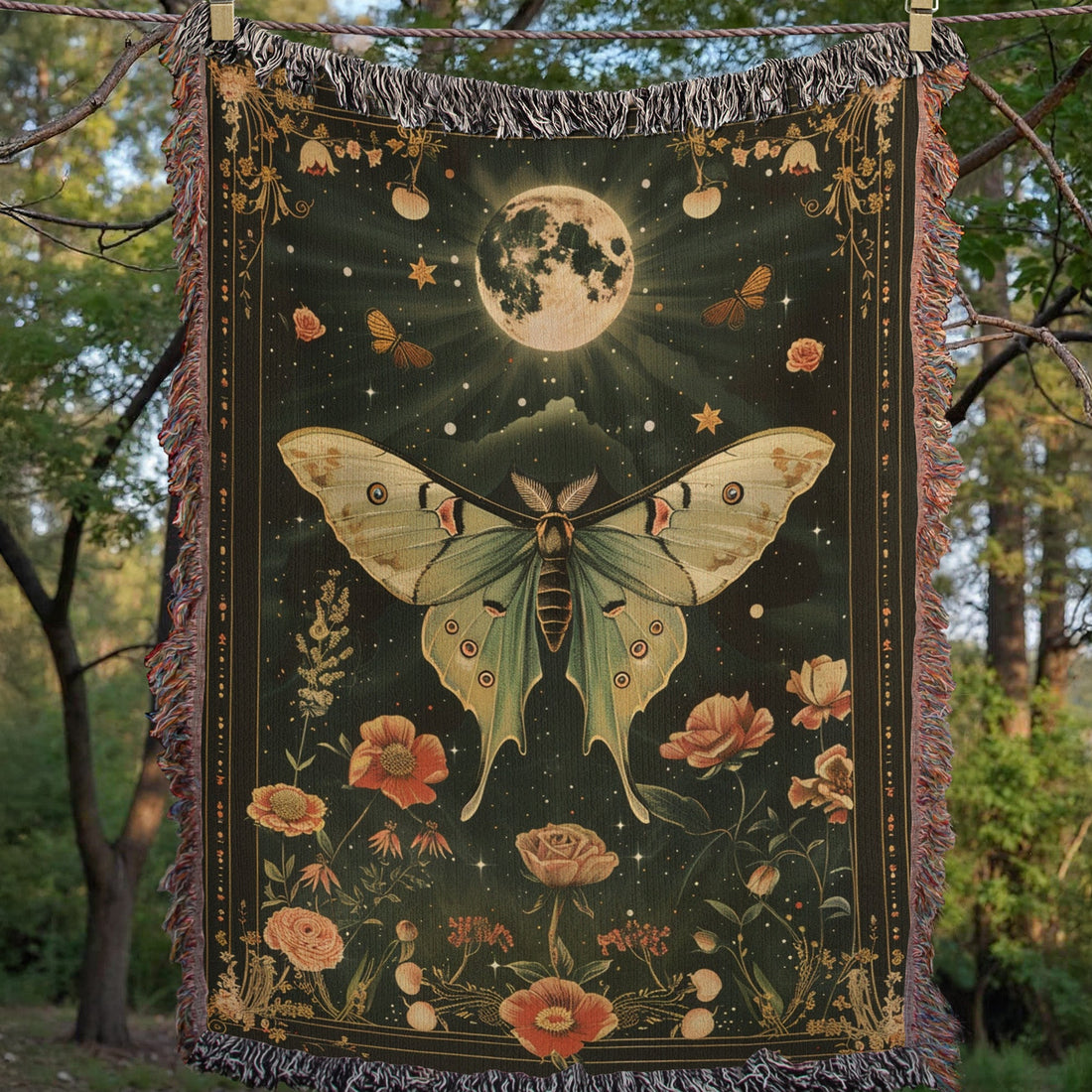 Starry Butterfly Woven Blanket