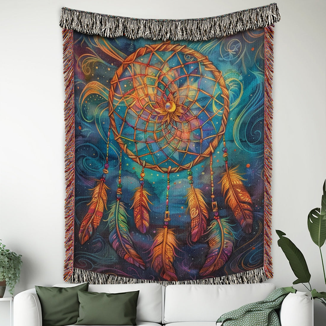 Mystic Dreamcatcher Woven Blanket