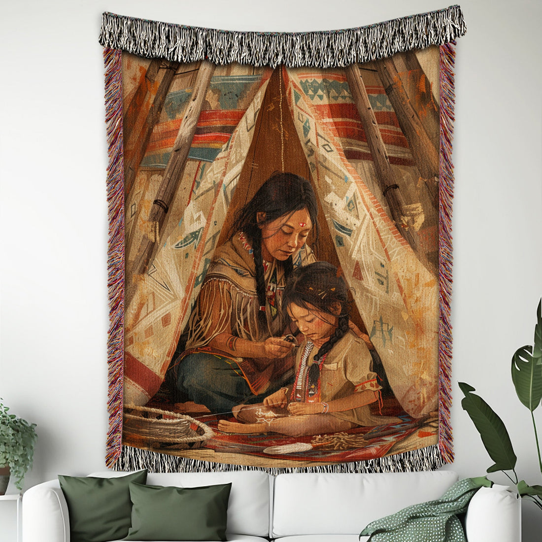 Mom’s Embroidery Woven Blanket