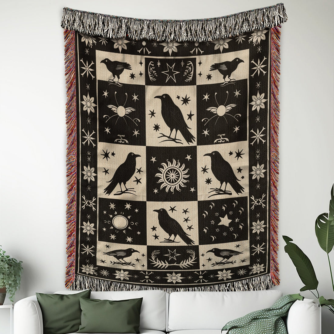 Black Crow Moonlight Woven Blanket