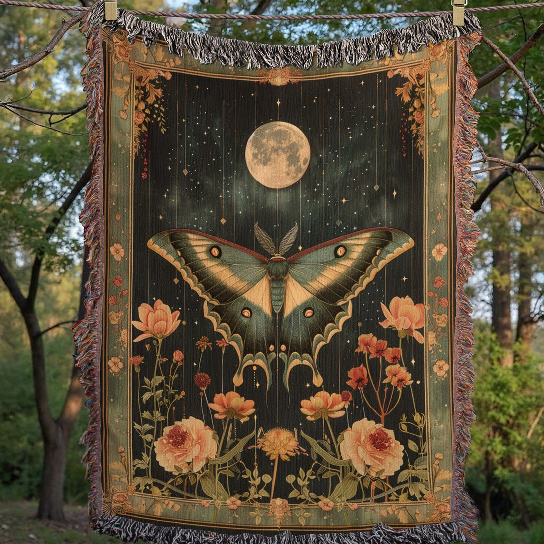 Night Garden Butterfly Cotton Blanket