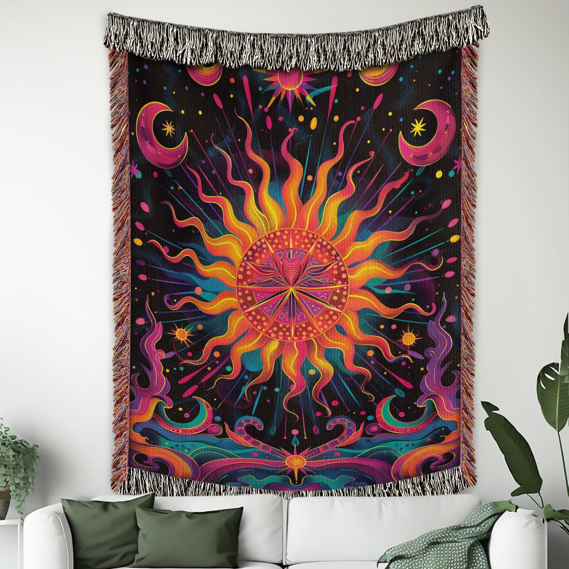 Cosmic Sun Woven Blanket