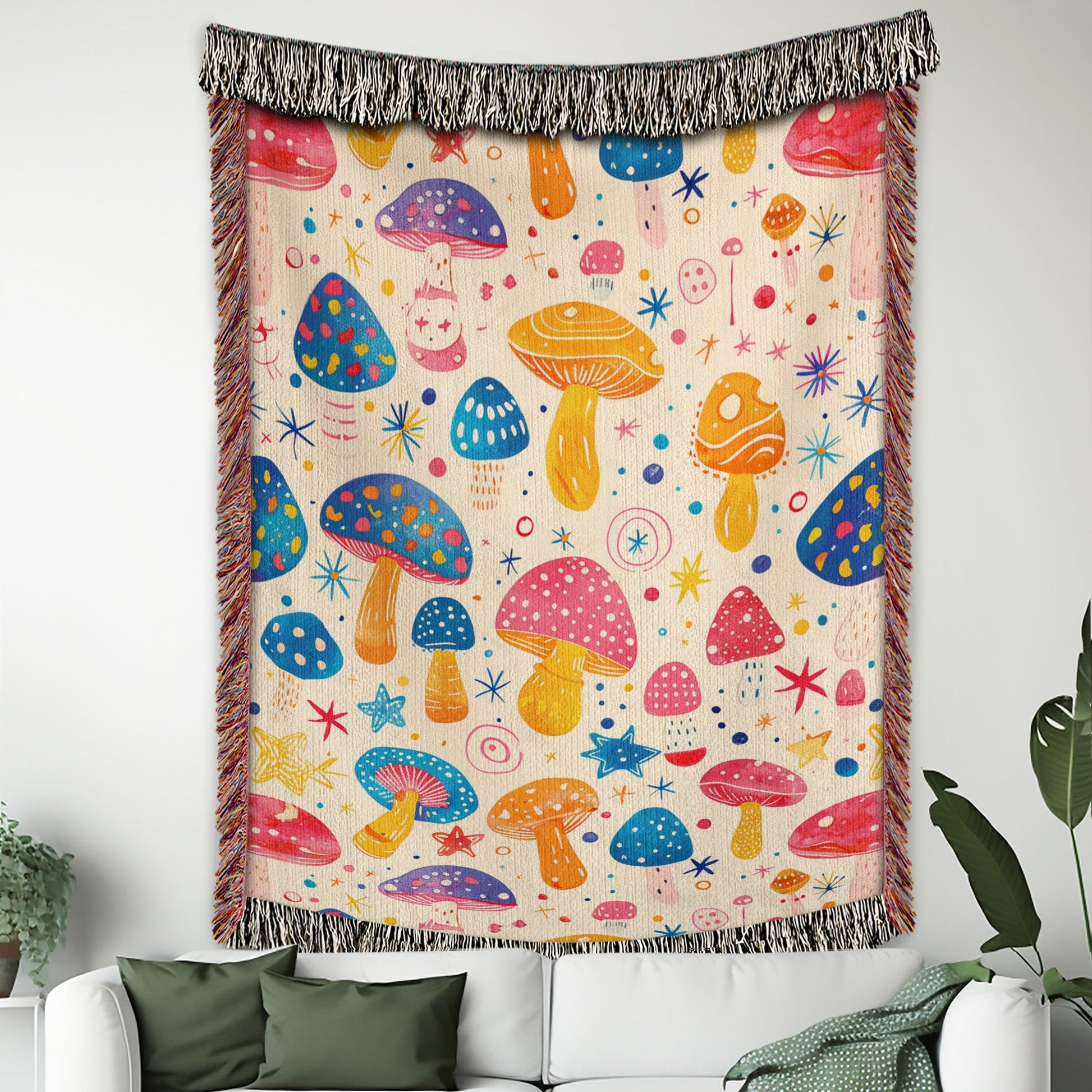 Magic Mushroom Woven Blanket