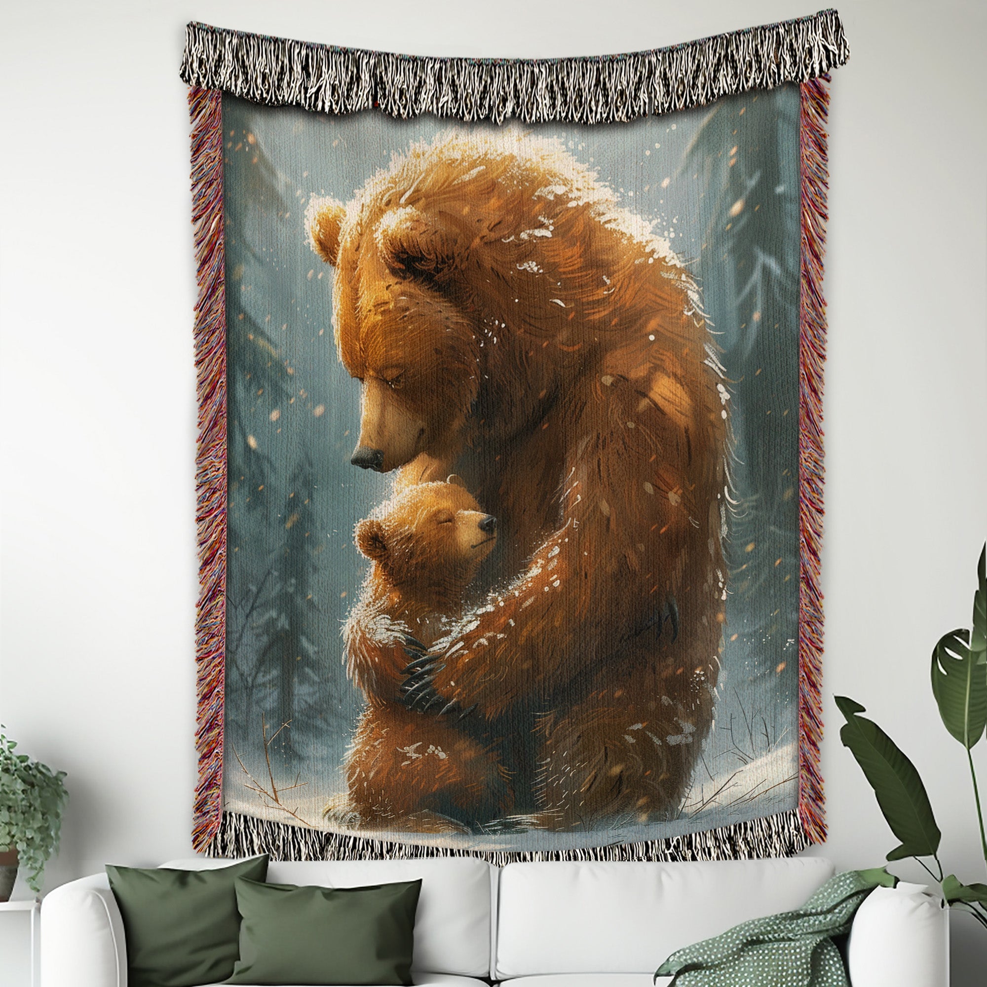 Mother Bear’s Shield Woven Blanket