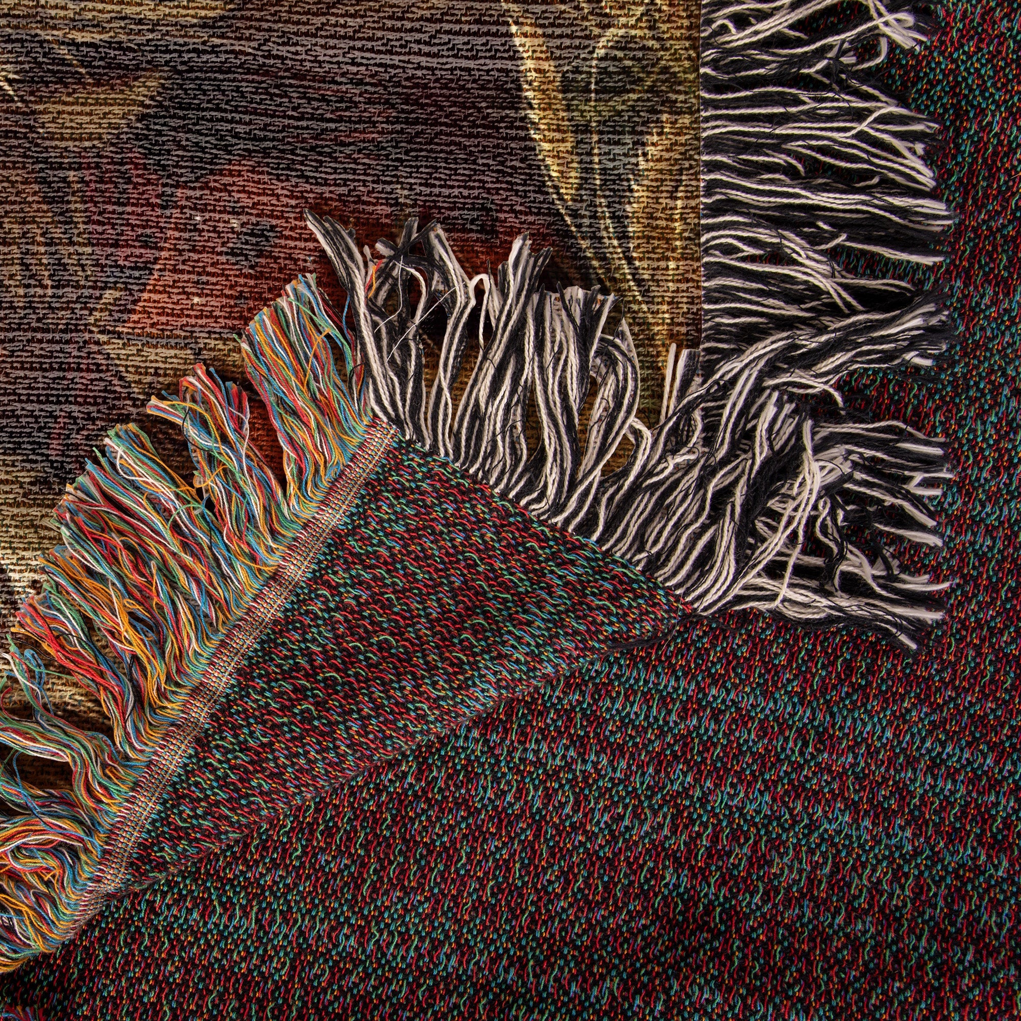 Bear and Native Woven Blanket