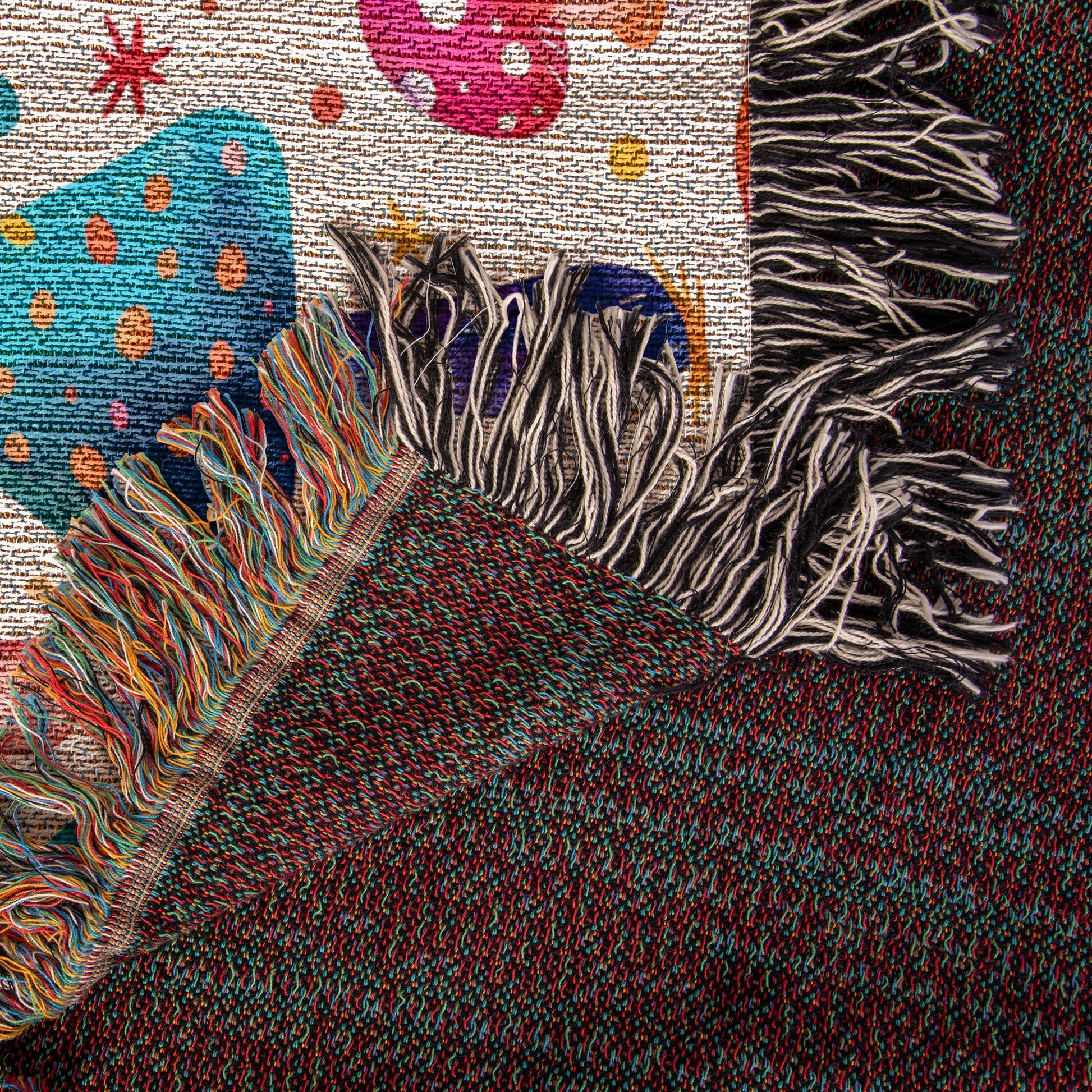 Mushroom Peace Woven Blanket