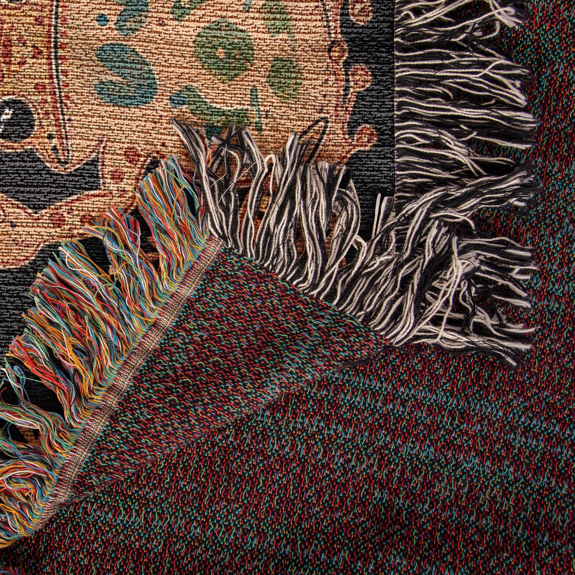 Boho Daisy Frog Cotton Blanket