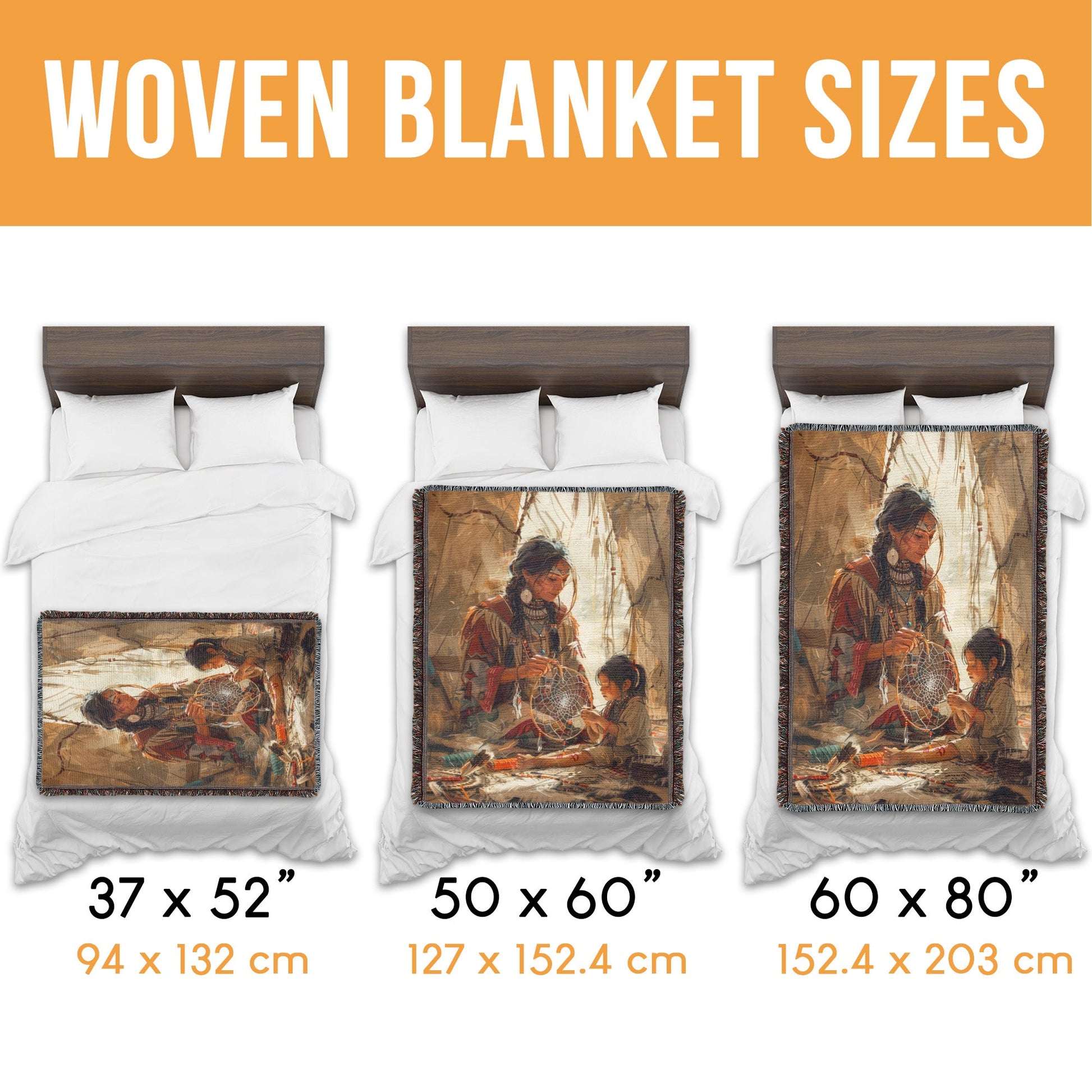 Native Mom Dreamcatcher Woven Blanket