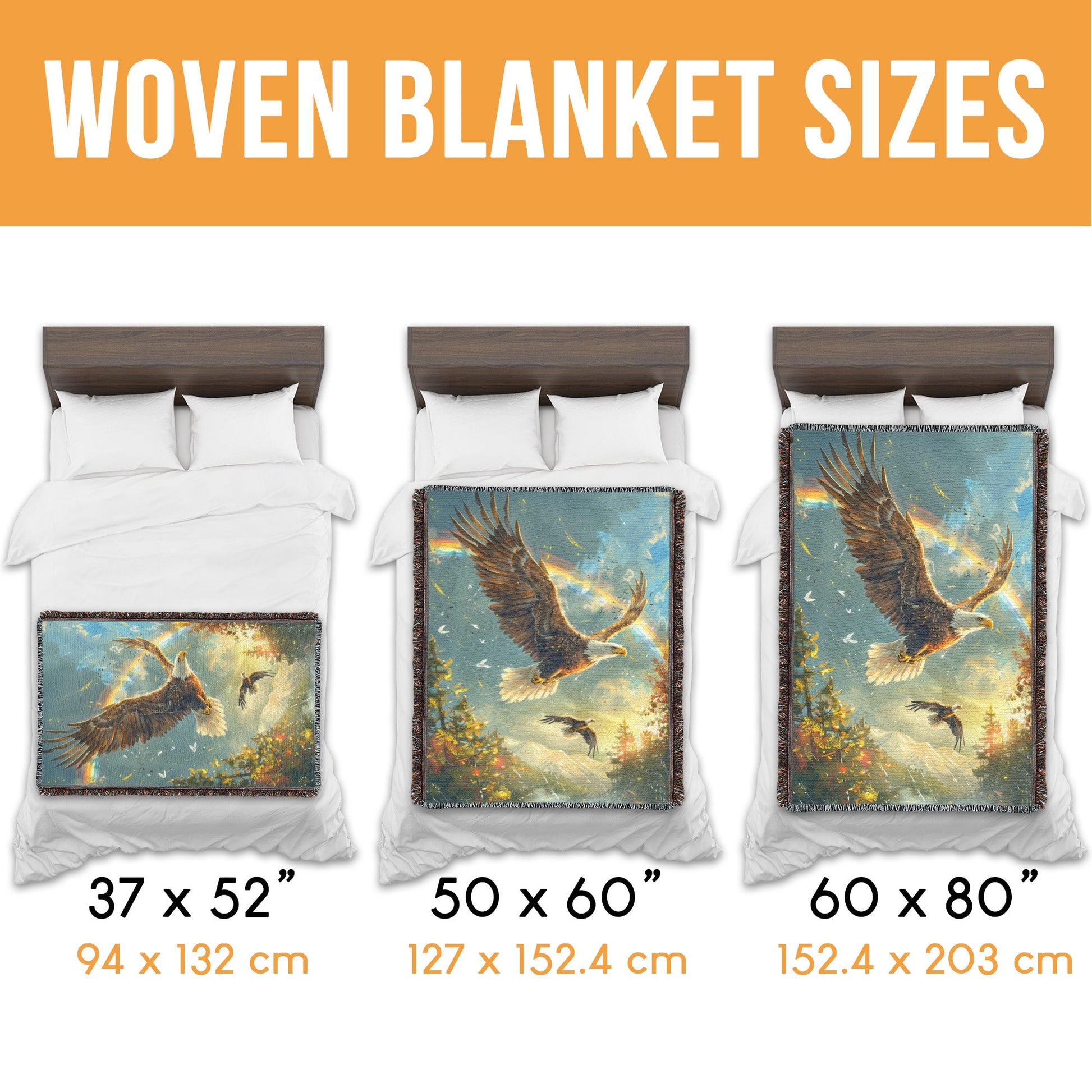 Rainbow Eagles Woven Blanket
