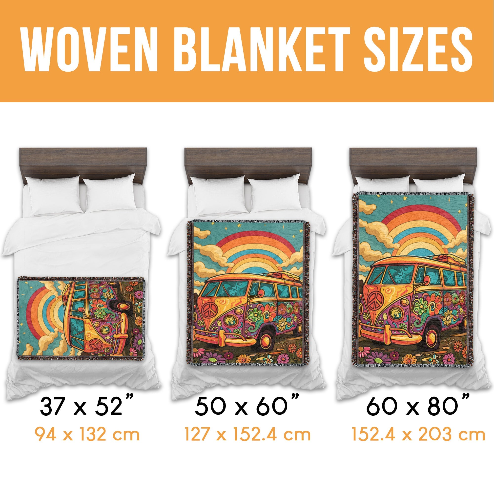 Retro Camper Vibe Woven Blanket