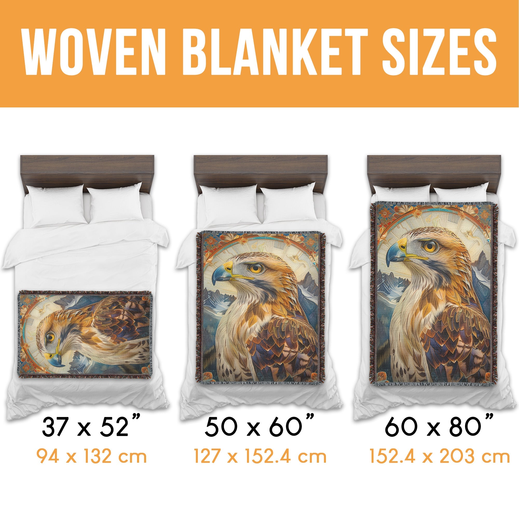 Red Tail Hawk Woven Blanket