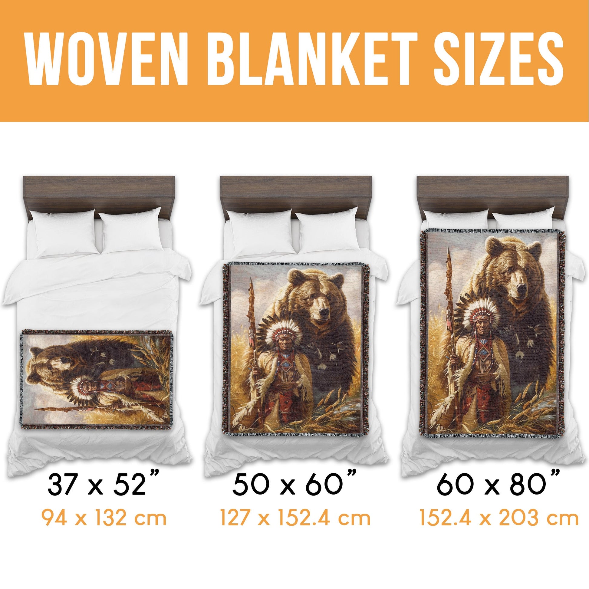 Bear and Native Woven Blanket