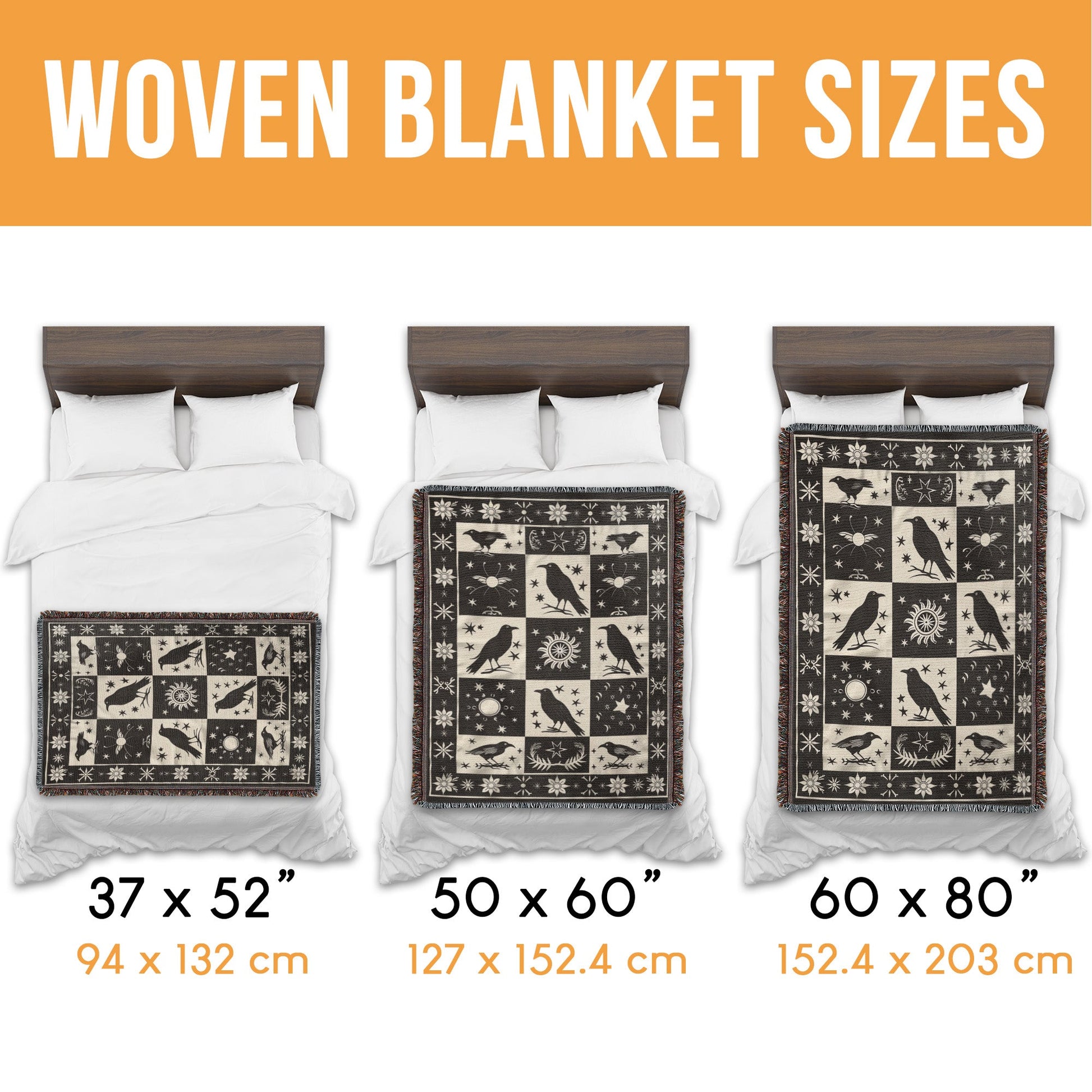 Black Crow Moonlight Woven Blanket