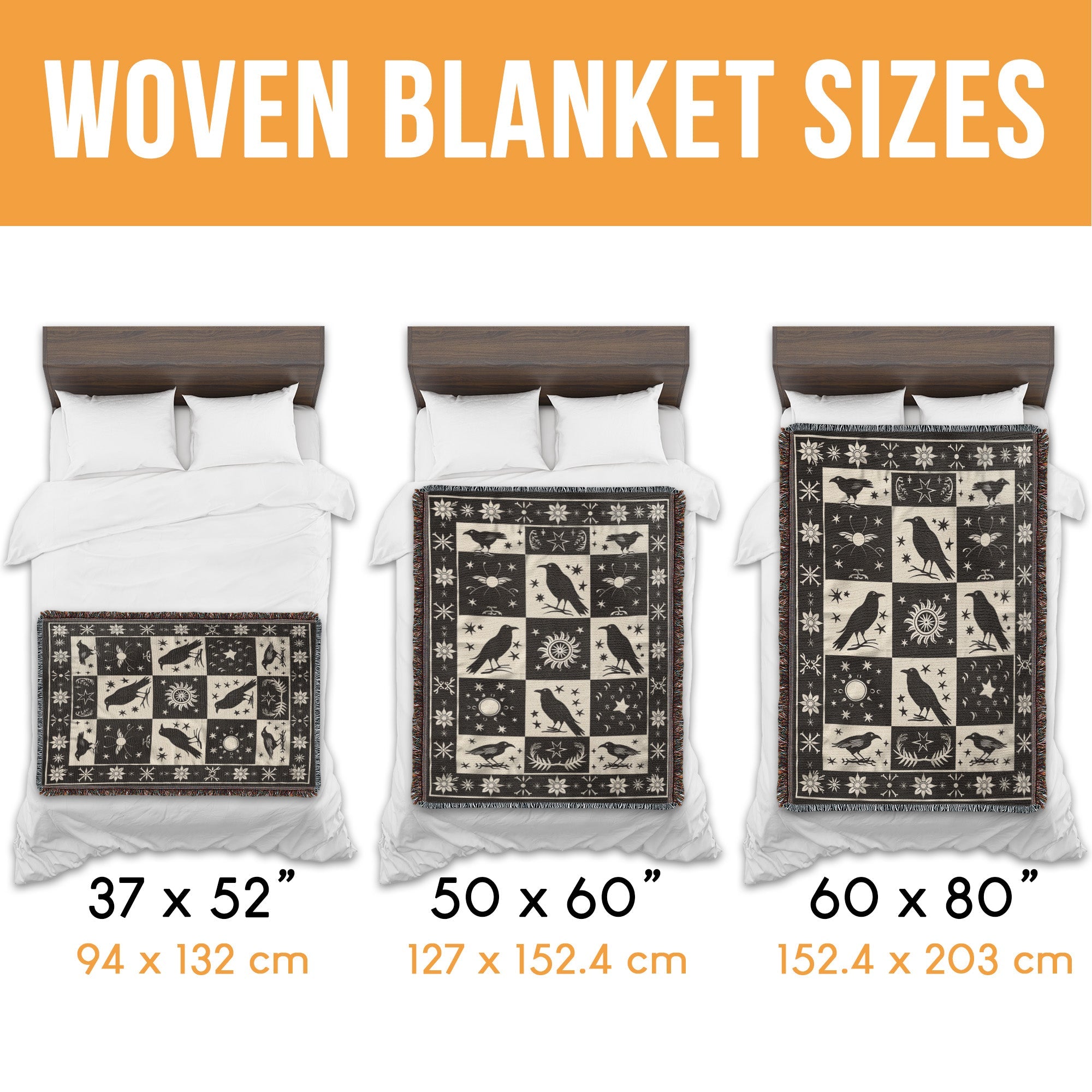 Black Crow Moonlight Woven Blanket