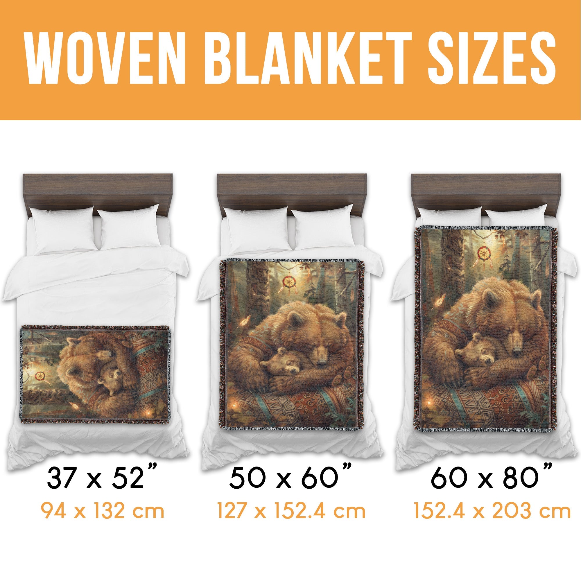 Bear’s Dreamy Sleep Woven Blanket