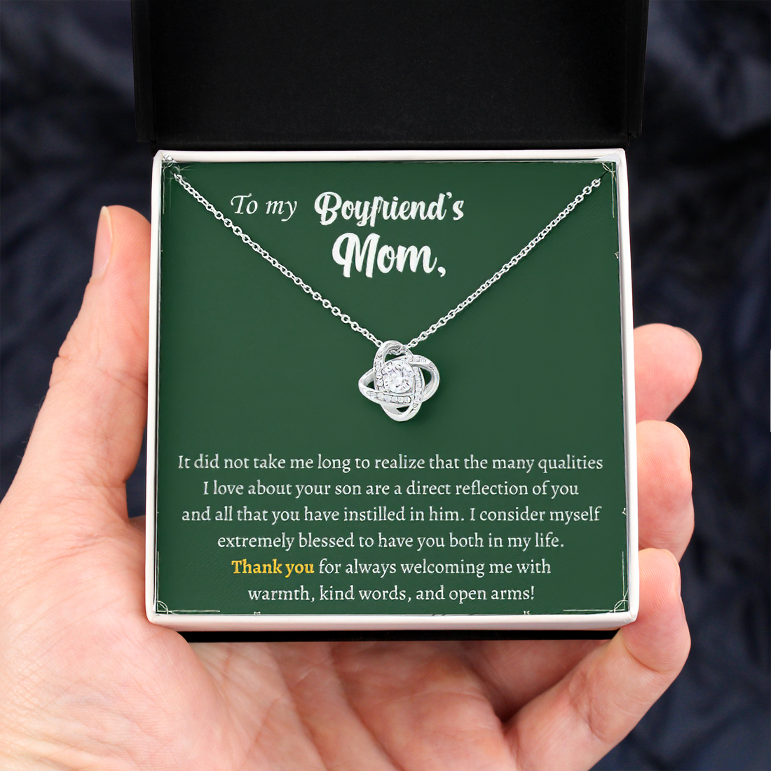 Gift for Boyfriend's Mom- Thank you for always welcoming me with warmth, kind words