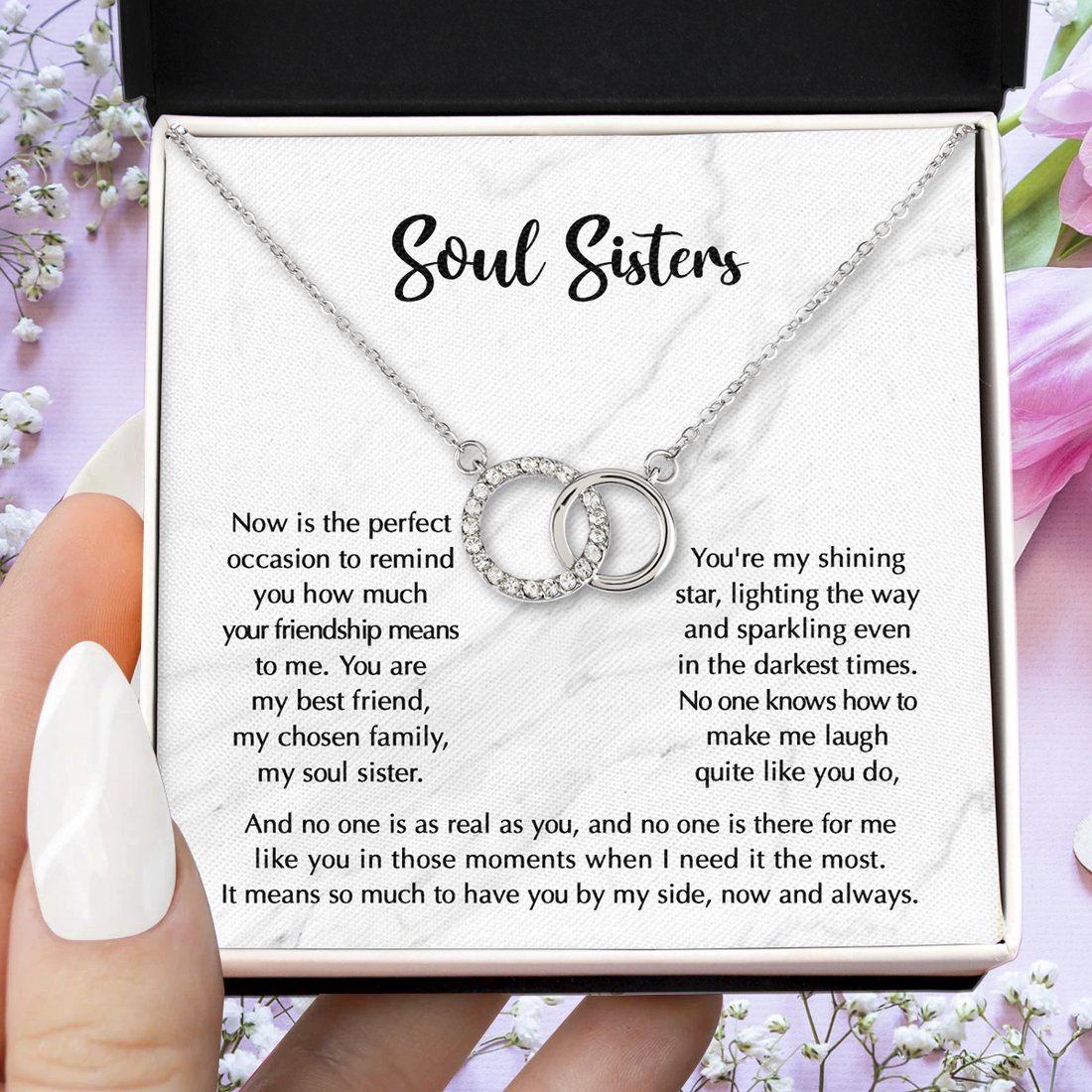 Now Is The Perfect Occasion To Remind You, Soul Sister Gifts Best Friend Pair Perfect Necklace