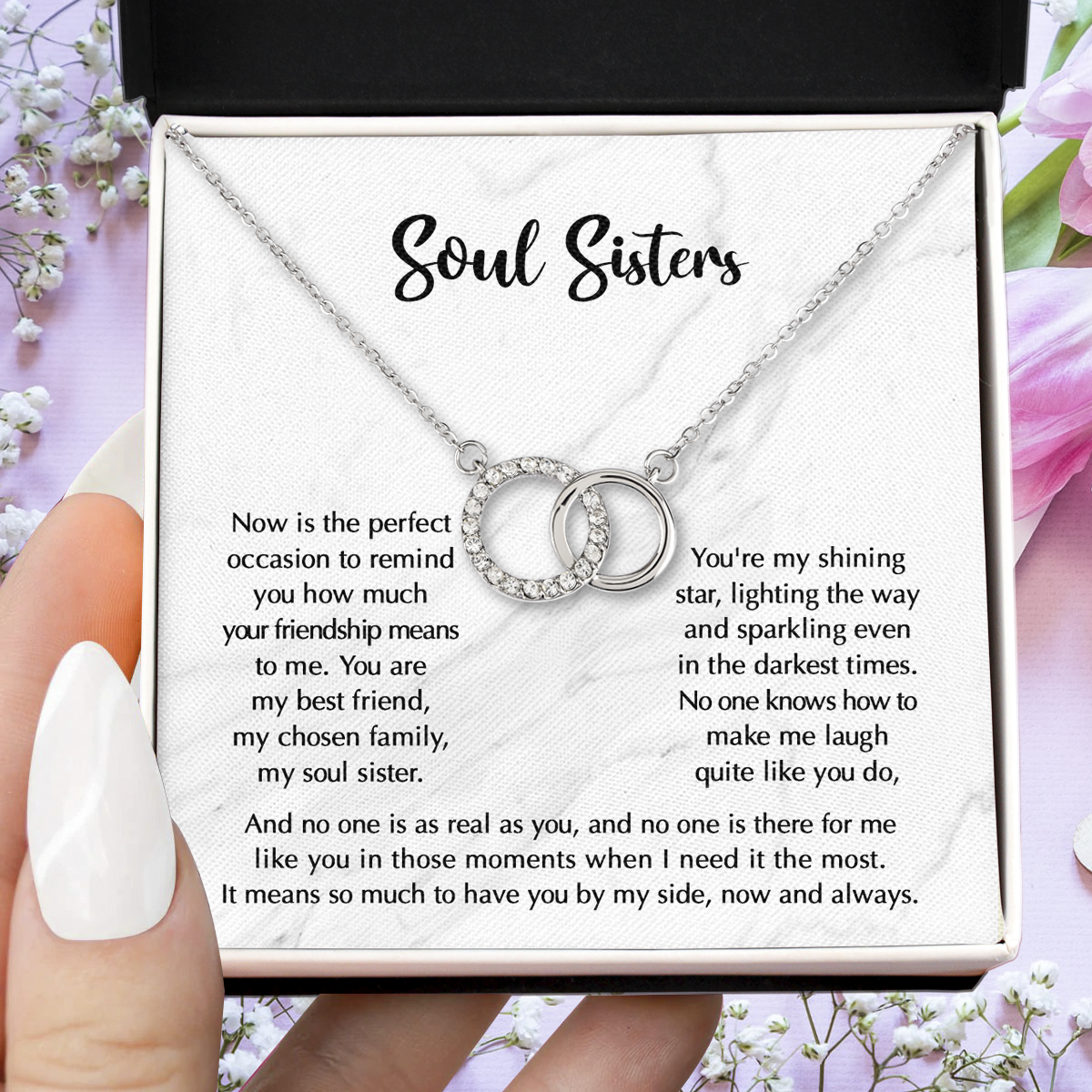 Now Is The Perfect Occasion To Remind You, Soul Sister Gifts Best Friend Pair Perfect Necklace