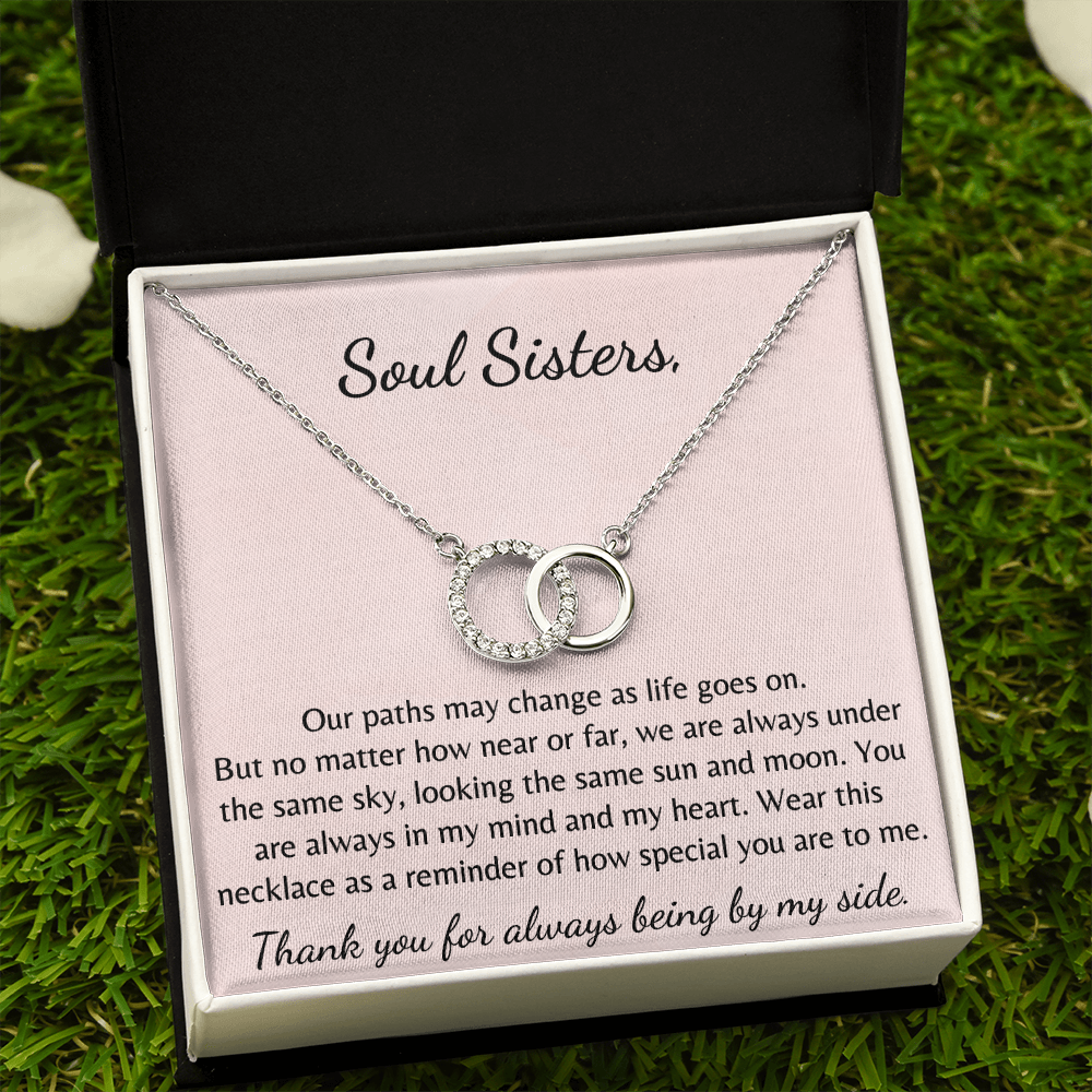 Our paths may change as life goes on, Soul Sisters Necklace, Sister Birthday Gift