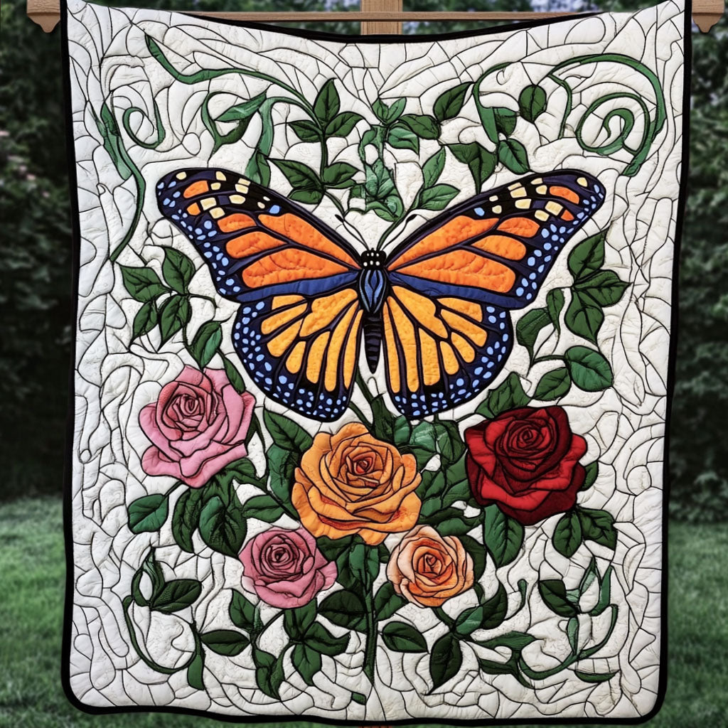 Monarch Delight Quilted Blanket Christmas Holiday Great Butterfly Lover Gifts - Marykun