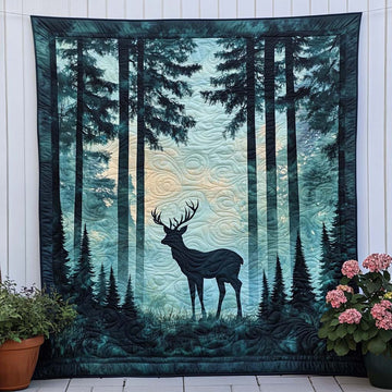 Moonlit Deer Quilted Blanket Winter Decor Blanket African American Gifts For Women - Marykun