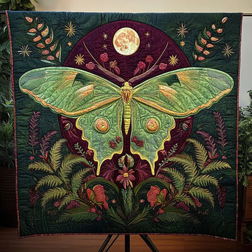 Moonlit Flight Quilted Blanket Best Throw Blanket Butterfly Gifts For Mom - Marykun