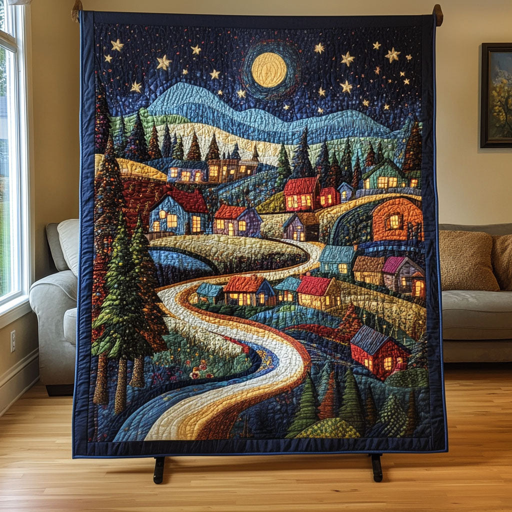 Moonlit Haven Quilted Blanket Cute Throw Blanket Great Gift Idea For Elephant Lovers - Marykun