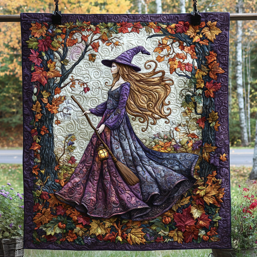Moonlit Manor Witch Quilted Blanket Vintage Halloween Blanket Halloween Wedding Gifts - Marykun