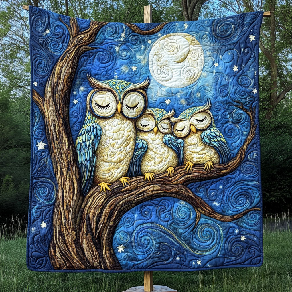 Moonlit Owls Quilted Blanket Best Couch Throw Blanket Owl Gifts For Dad - Marykun