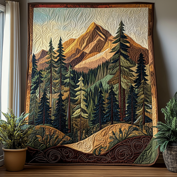 Mossy Pine Quilted Blanket Xmas Holiday Presents For Nature Lovers - Marykun