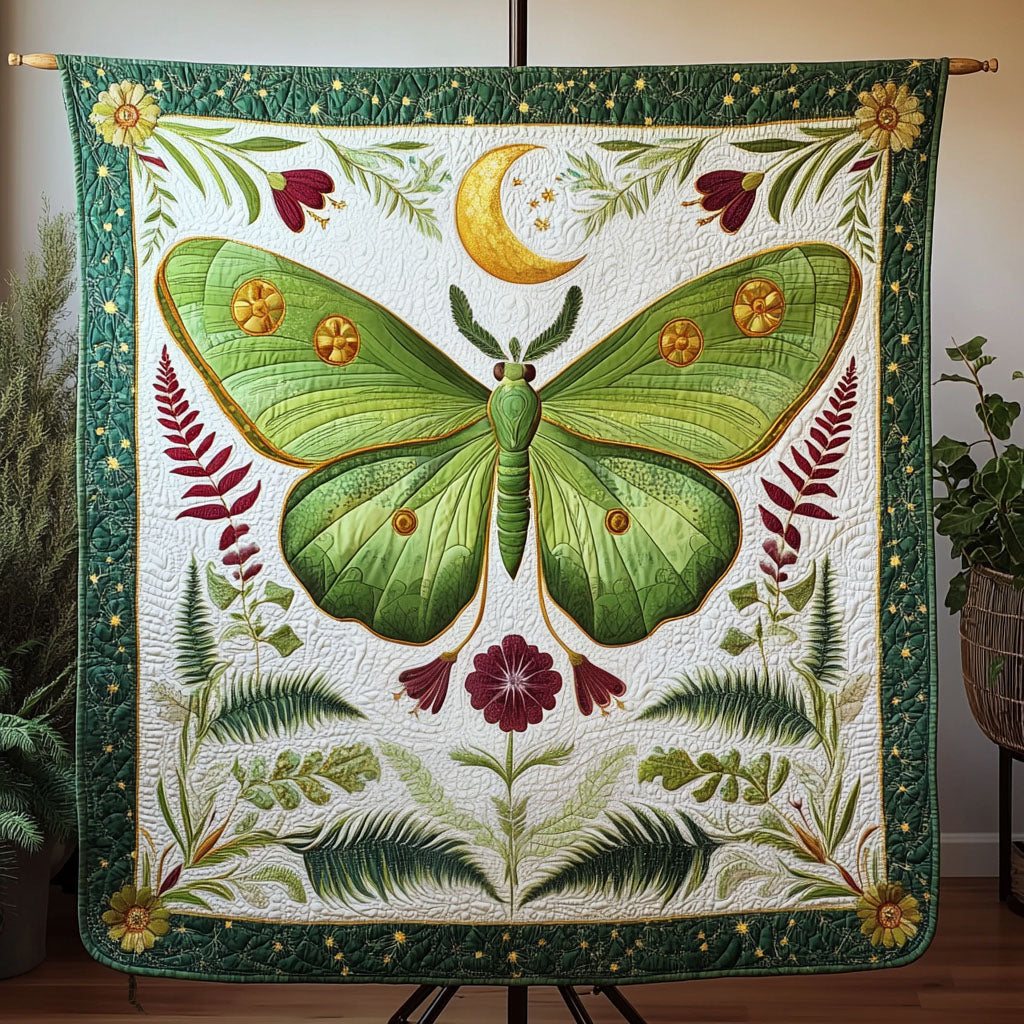 Moth Embrace Quilted Blanket Best Couch Throw Blanket Best Butterfly Gifts - Marykun