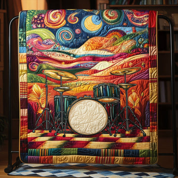 Music of the Soul Quilted Blanket Cute Throw Blanket Best Christmas Gifts For Drummers - Marykun