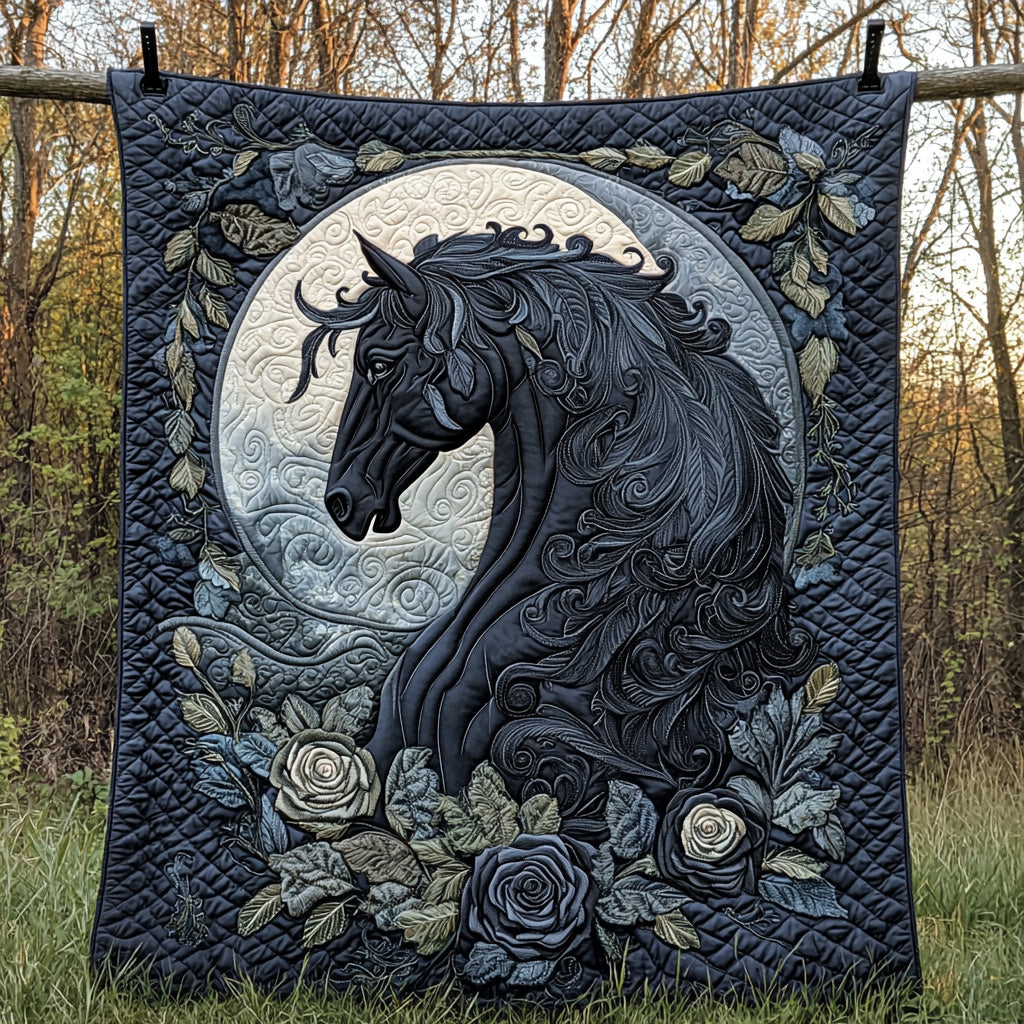 Mystic Horse Quilted Blanket Winter Decor Blanket Presents For Christian Friends - Marykun