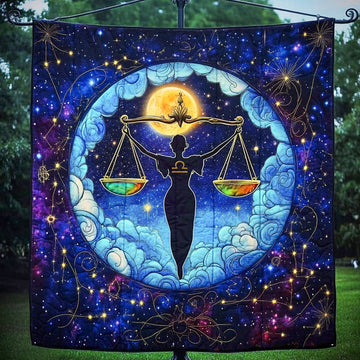 Mystic Libra Goddess Quilted Blanket Christmas Throw Blanket Libra Gift Ideas - Marykun