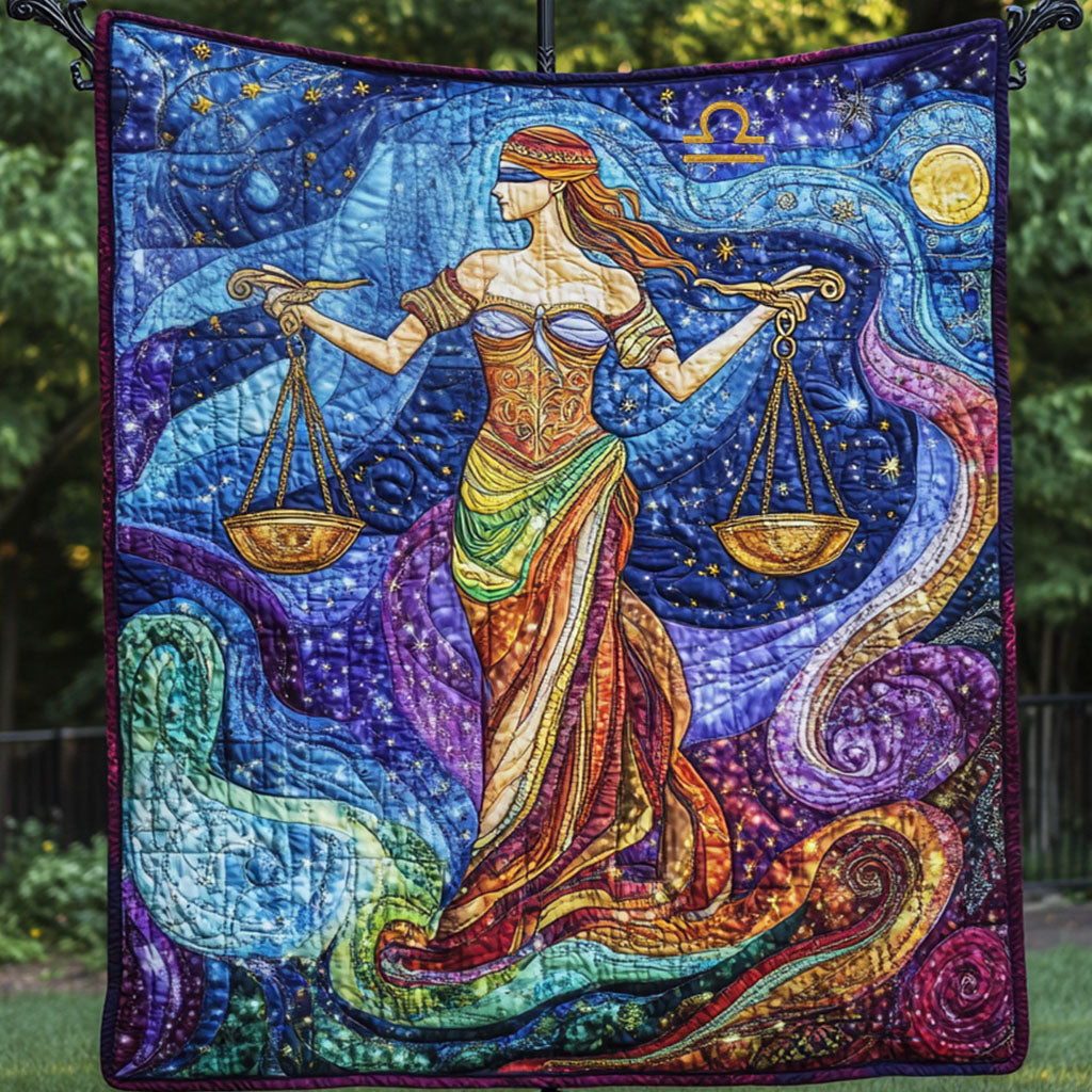 Mystic Libra Lady Quilted Blanket Christmas Holiday Libra Christmas Gifts - Marykun